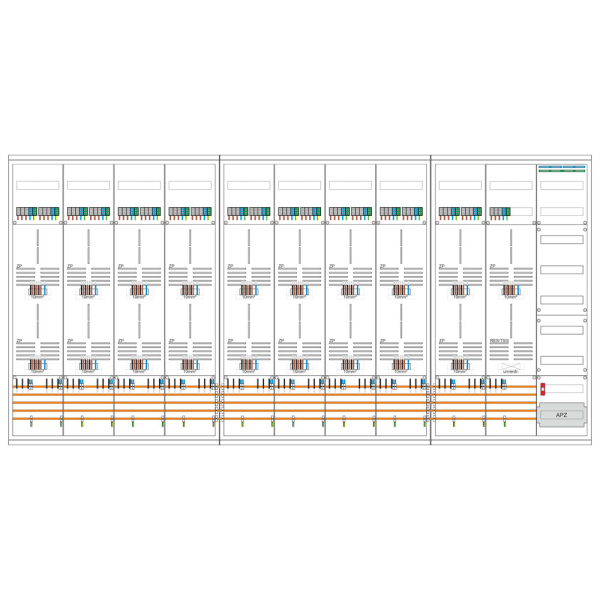 Zählerschrank 19 Zähler, TSG, Verteiler, APZ, 1400mm | 3.HZ | SCHIEGL